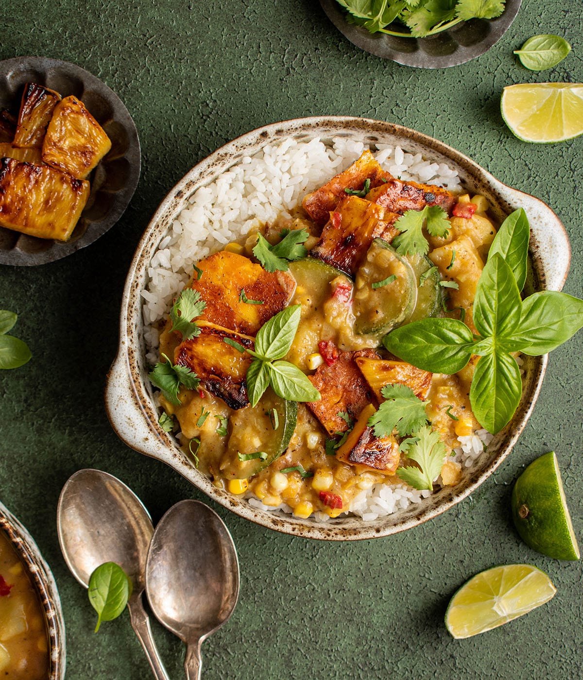 Summer Vegetarian Curry With Halloumi Cherry On My Sundae