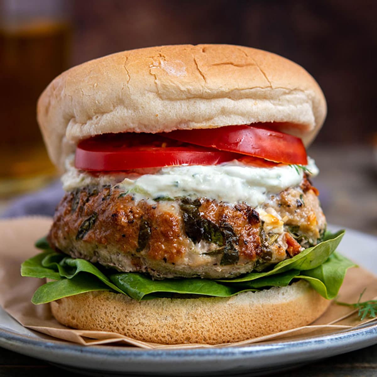 Greek Turkey Burger - Cherry on my Sundae