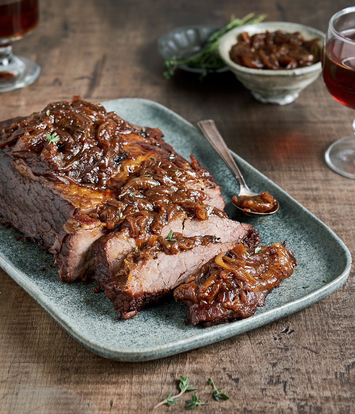 beer braised brisket with onion jam