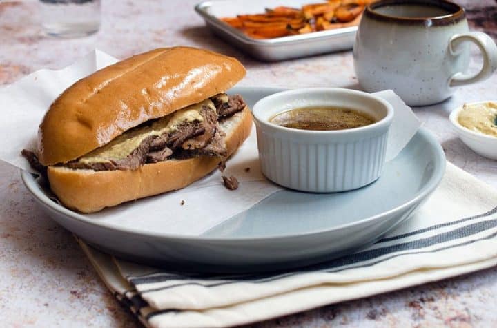 roast beef french dip sandwich