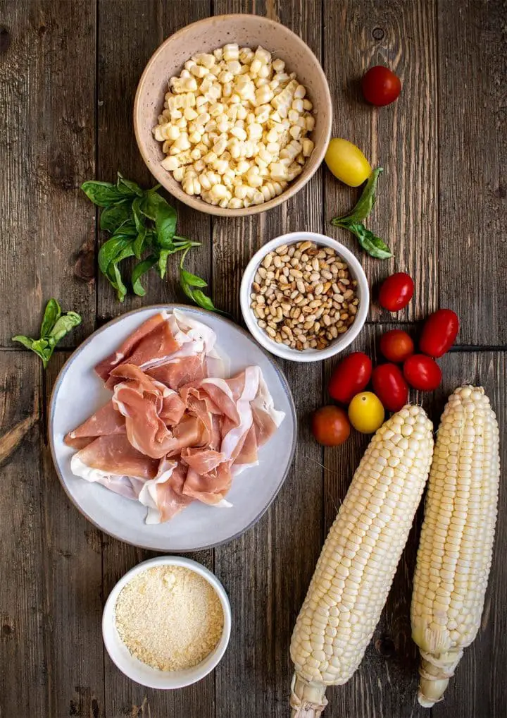 ingredients for sauce and pasta toppings