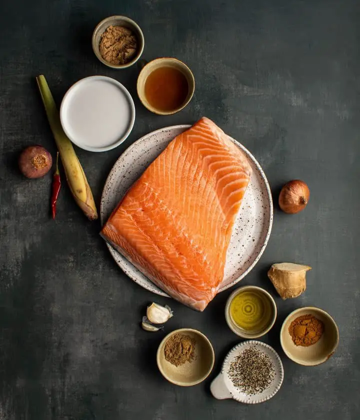 ingredients for the salmon marinade