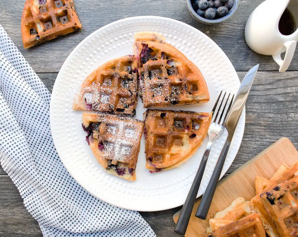 Blueberry Lemon Sourdough Waffles - Cherry on my Sundae