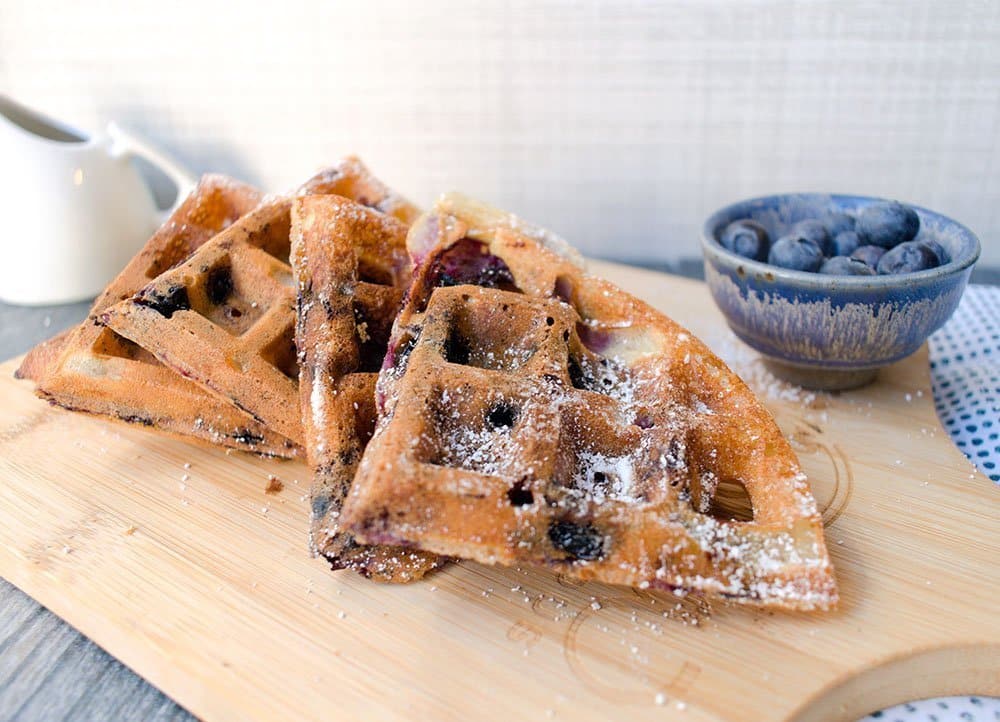 Blueberry Lemon Sourdough Waffles - Cherry on my Sundae