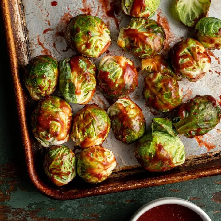 toss brussels with strawberry balsamic