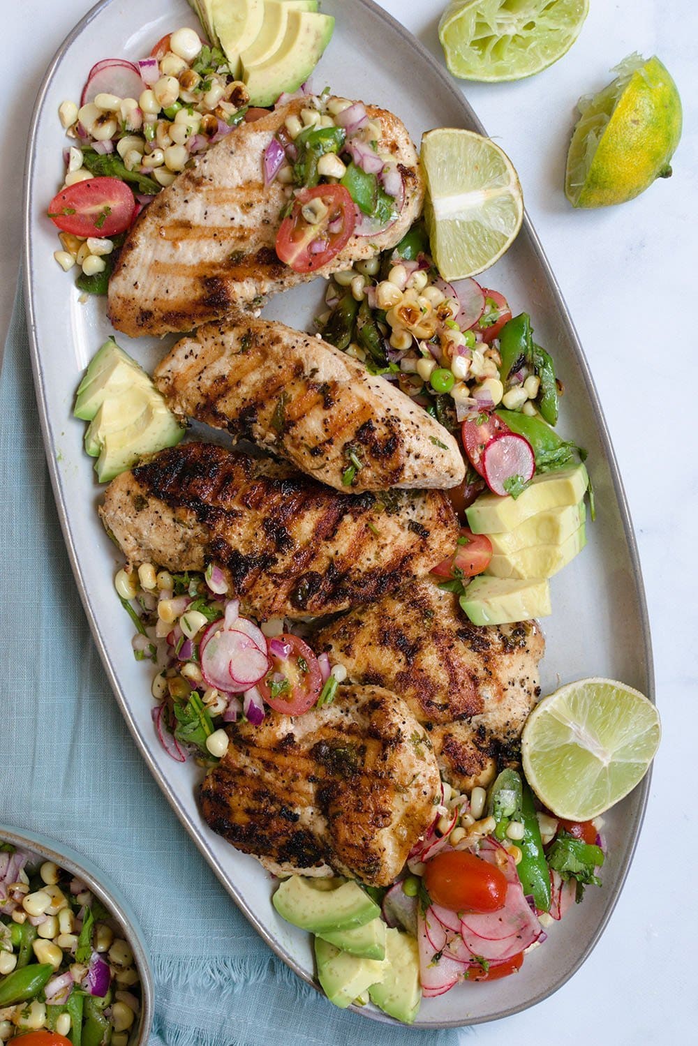 cilantro lime chicken with charred corn salsa