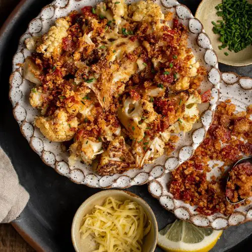 Bruleed Cauliflower with Chorizo Breadcrumbs - Cherry on my Sundae