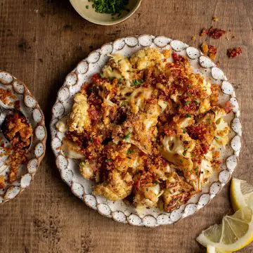 Bruleed Cauliflower with Chorizo Breadcrumbs - Cherry on my Sundae