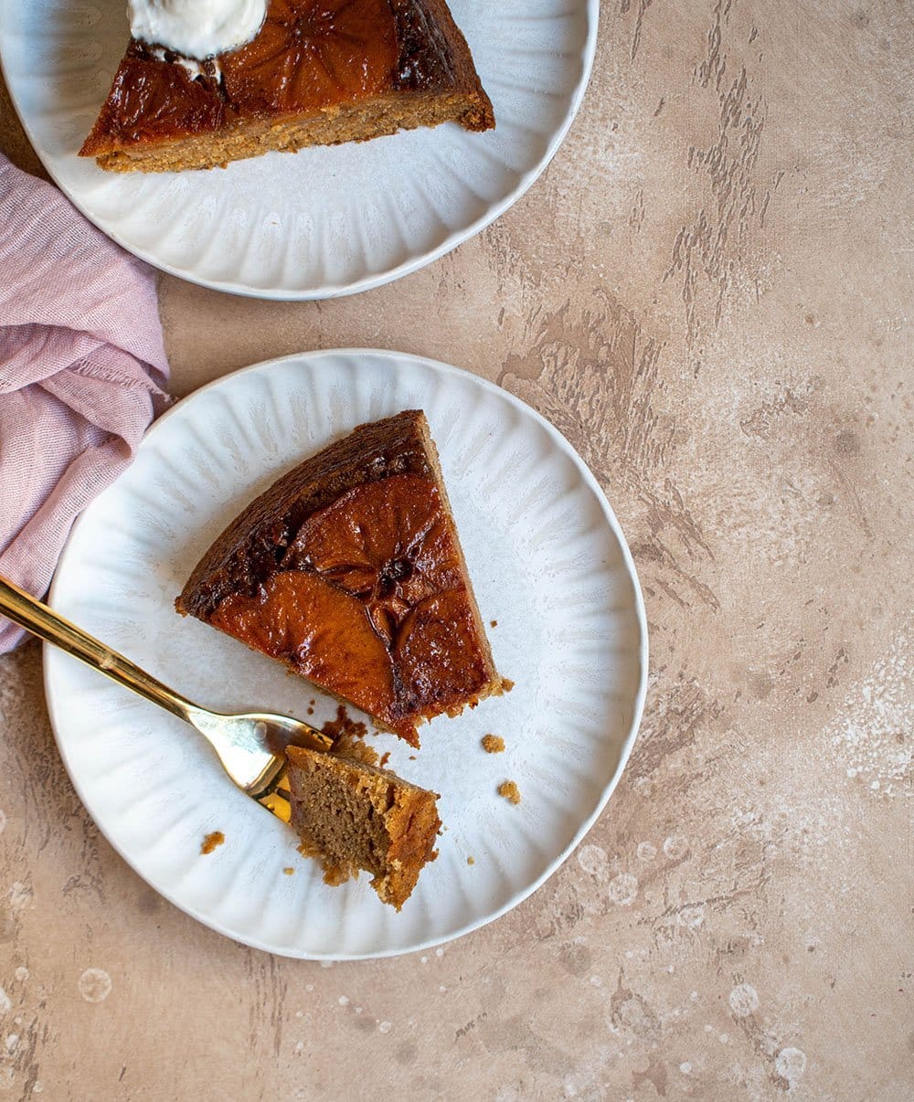 upside down persimmon cake