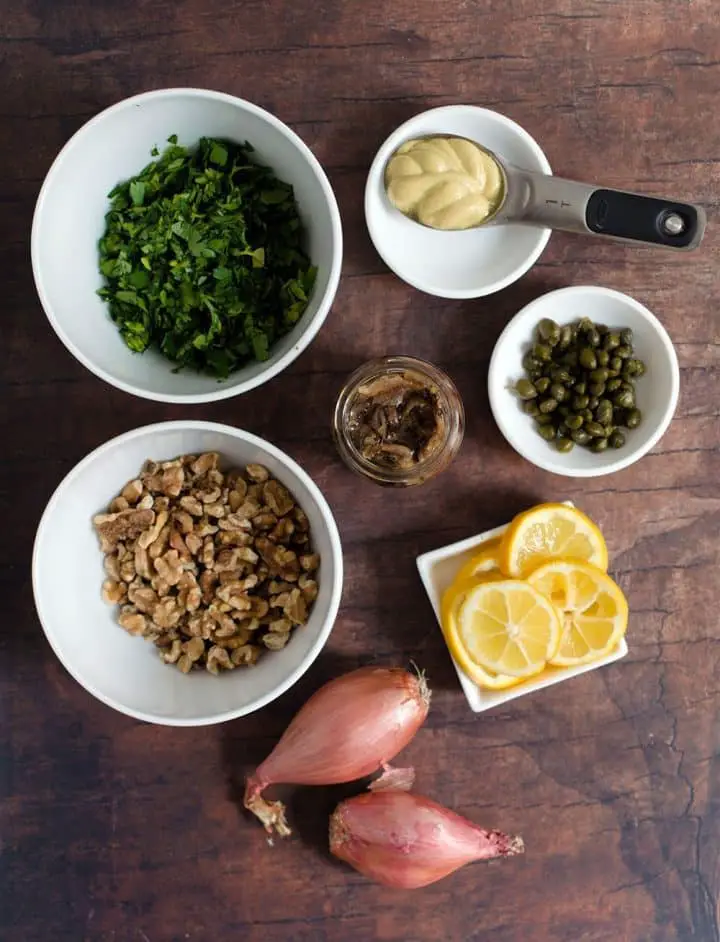 mise en place for the sauce