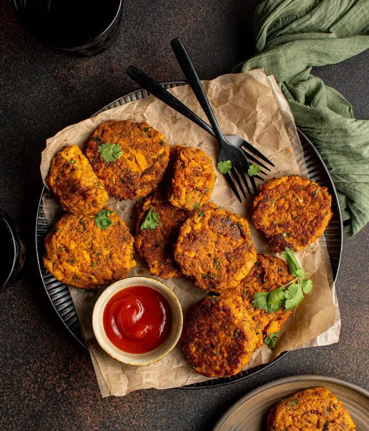 indian spiced sweet potato patties