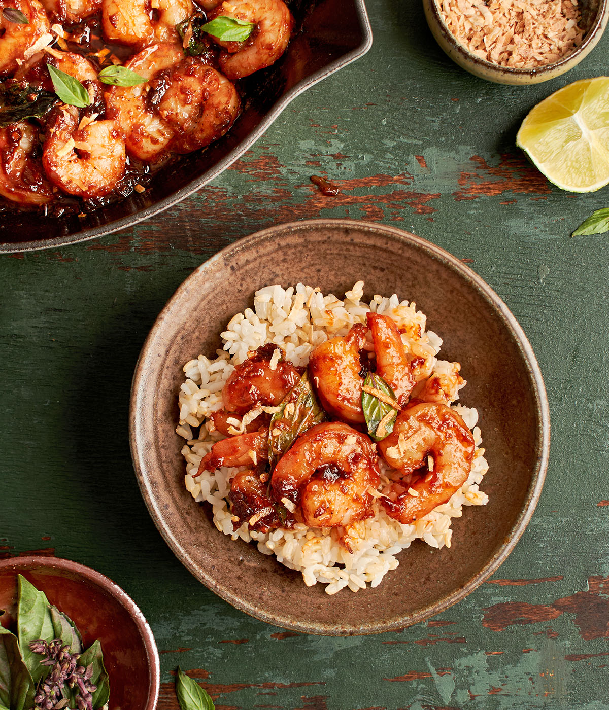 thai shrimp basil stir fry