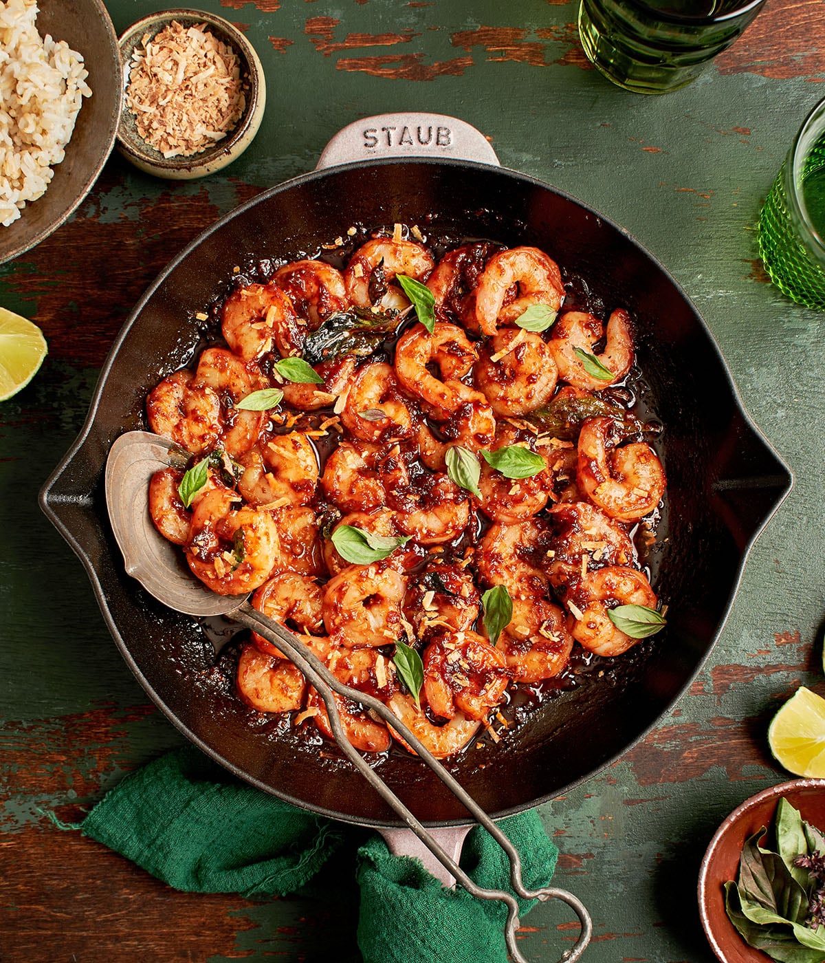 thai shrimp basil stir fry