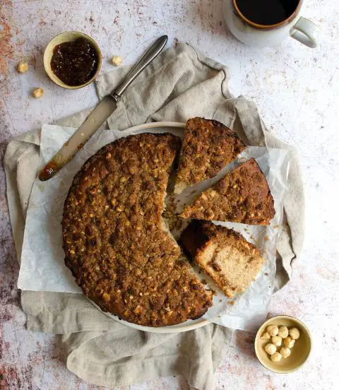 Fig Jam Crumble Cake with Hazelnut Rye Streusel - Cherry on my Sundae