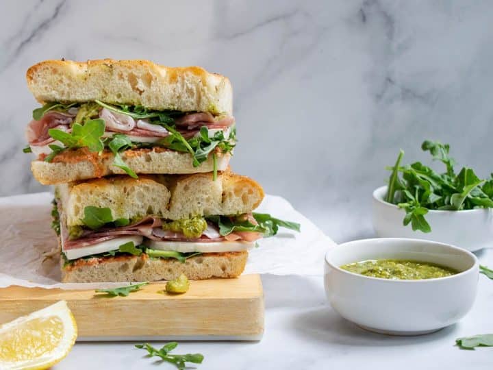 italian sandwich on za'atar focaccia