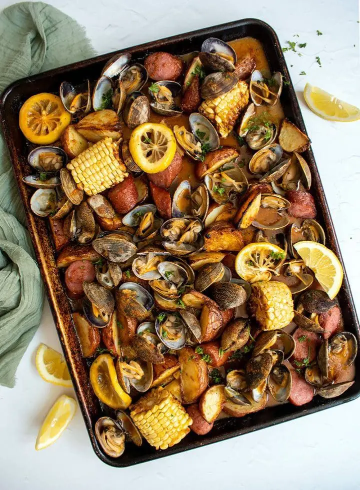 sheet pan clam bake