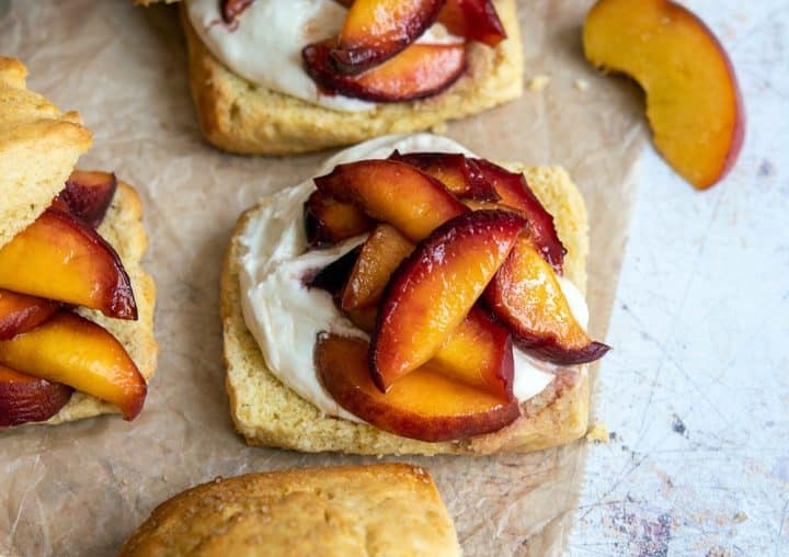 peach bourbon shortcake