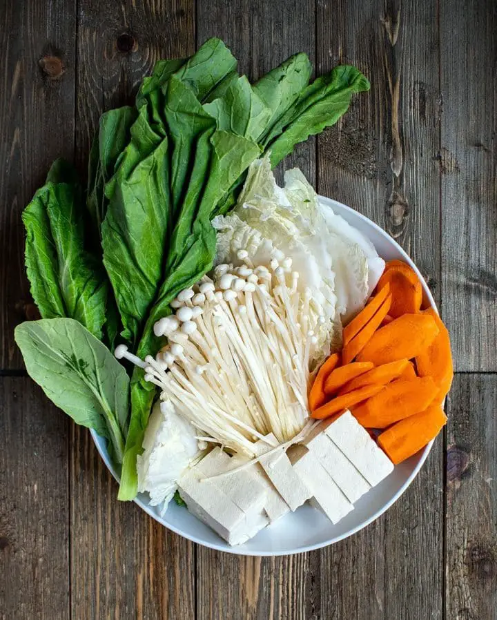 vegetables for the hot pot