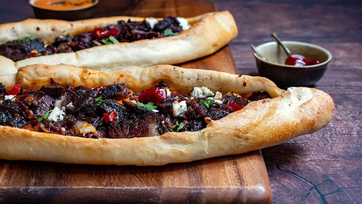 turkish pide with braised short ribs