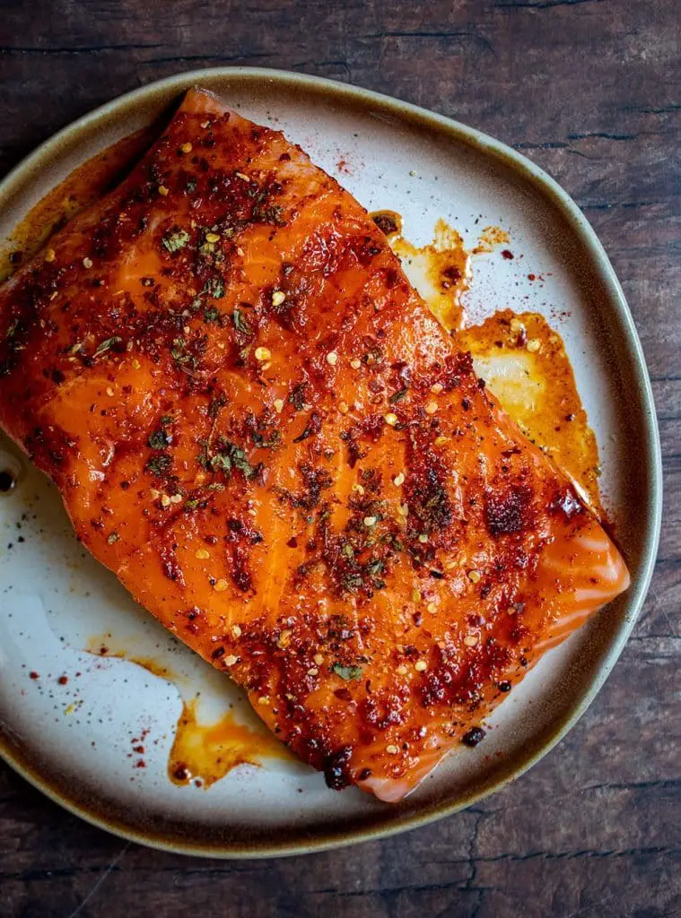 Spiced Salmon with Caramelized Onion and Pepper Relish - Cherry on my ...