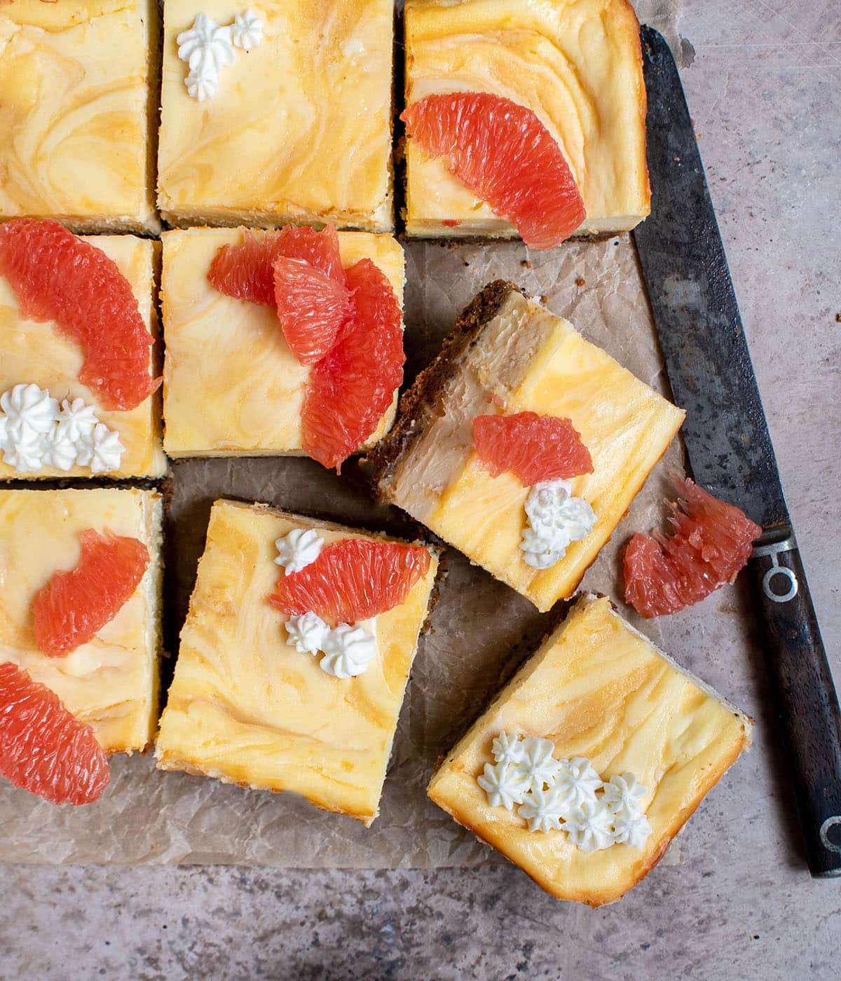 grapefruit curd cheesecake bars