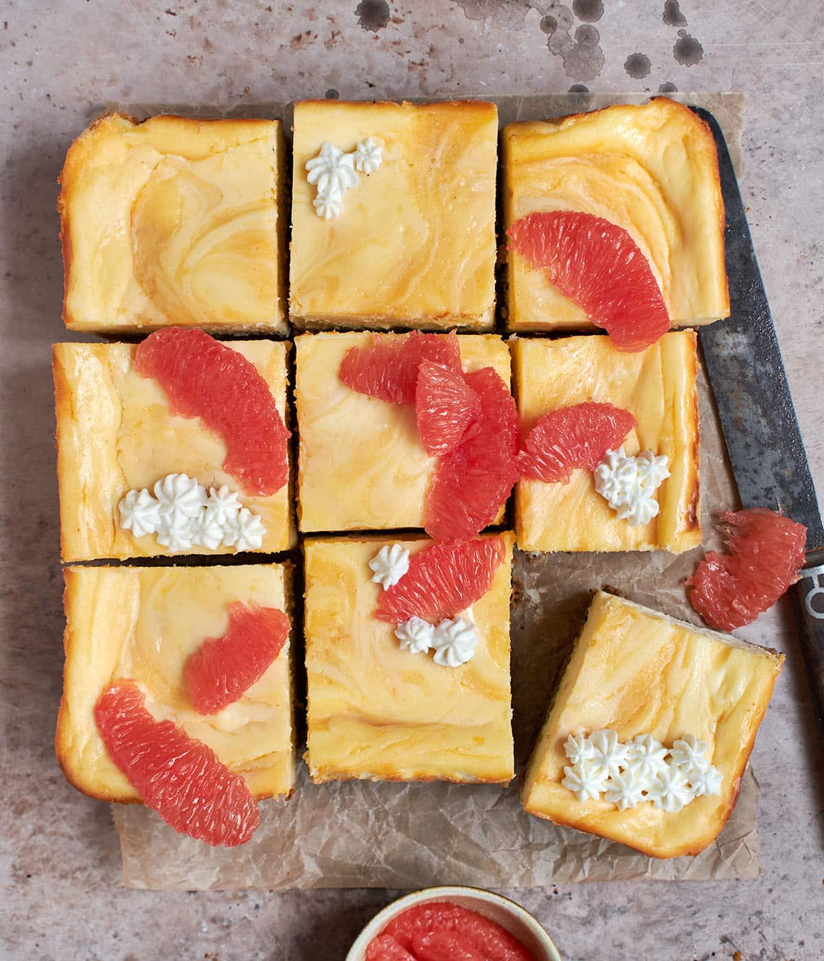 grapefruit curd cheesecake bars