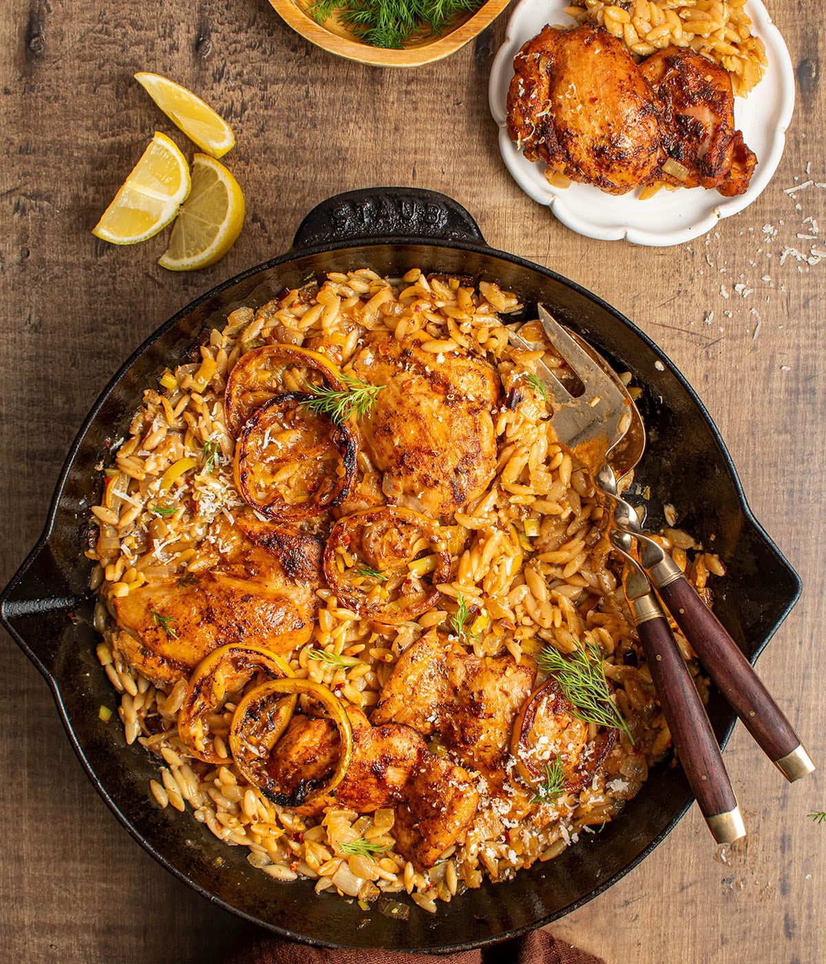 one skillet lemony chicken with orzo