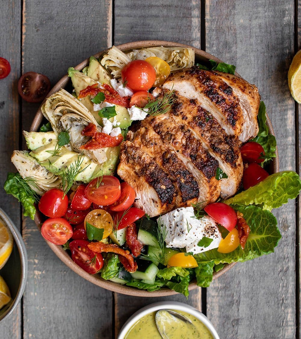 loaded greek chicken salad