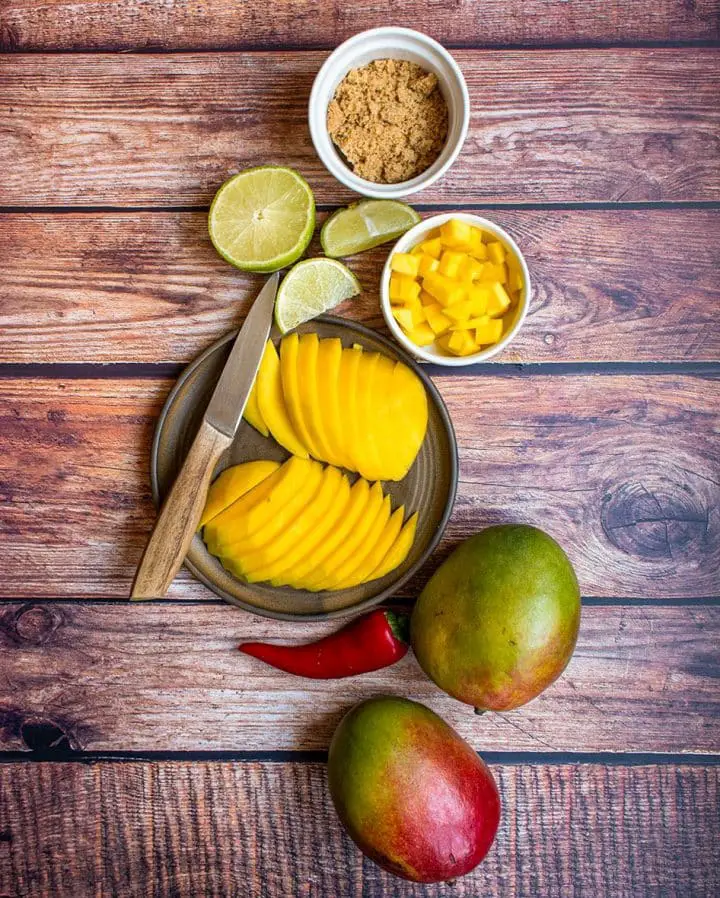 ingredients for the mango chili compote