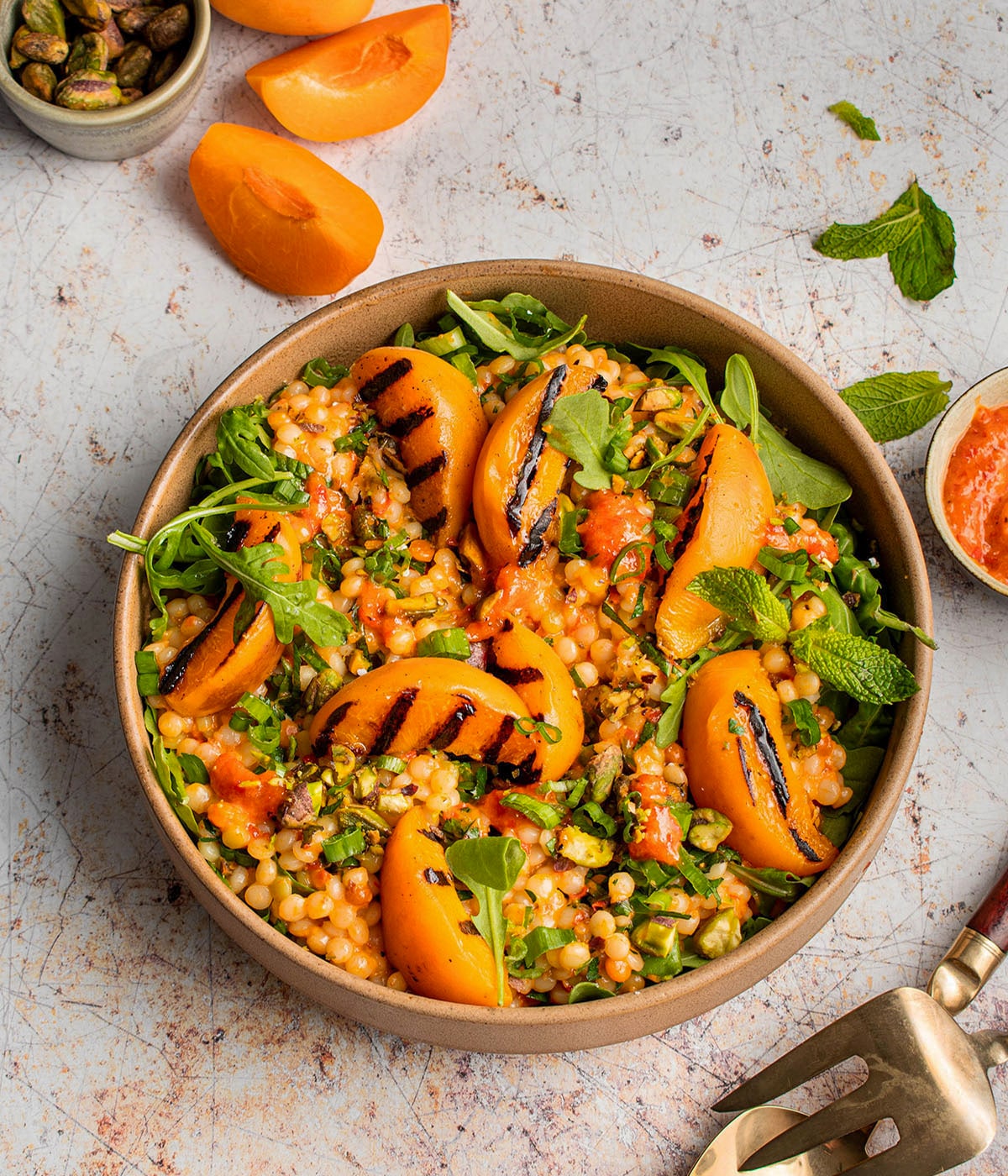 grilled apricot couscous salad