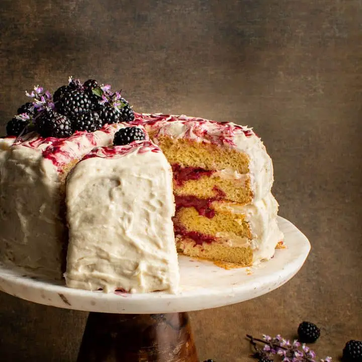 blackberry lavender chiffon cake