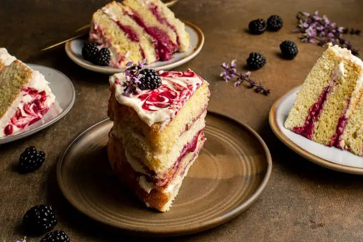 blackberry lavender chiffon cake