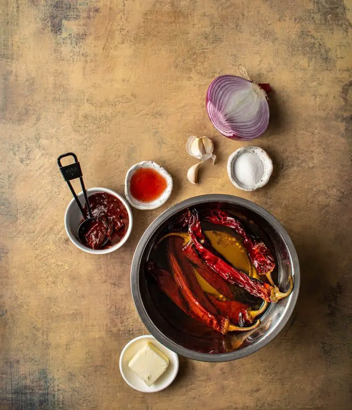 ingredients for the chile sauce