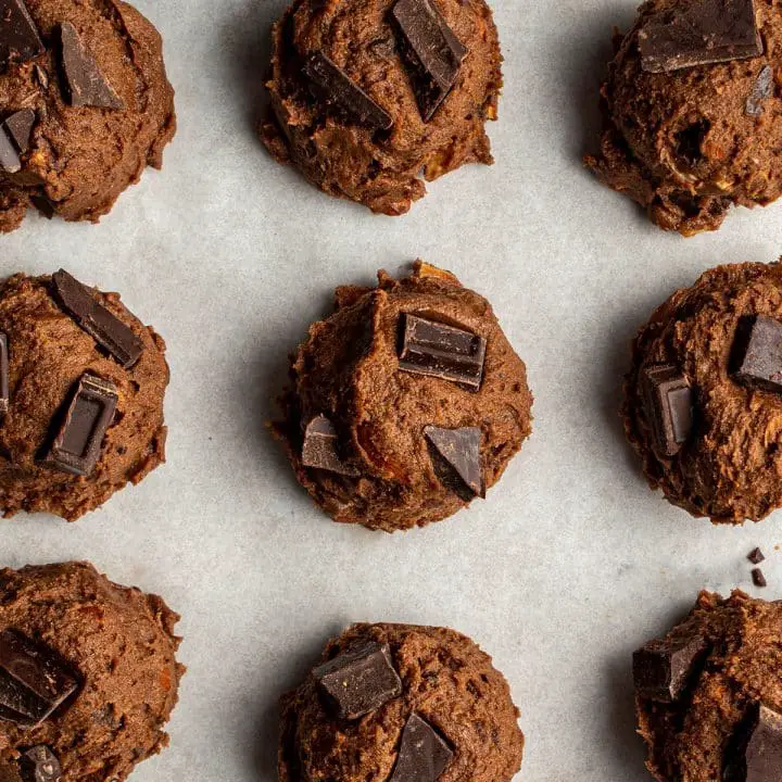 scoop cookie dough onto baking sheet