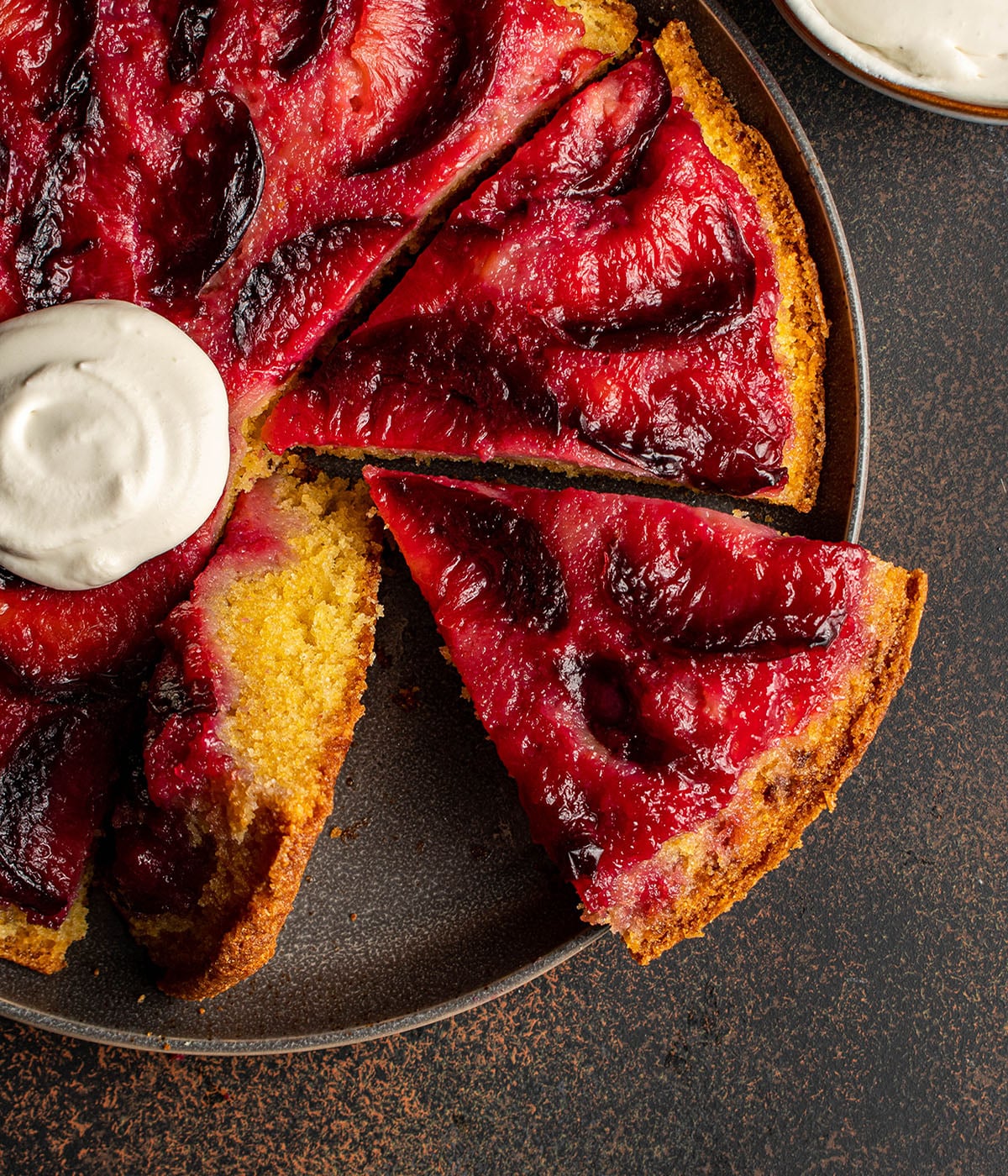 upside down plum lavender gouda cake