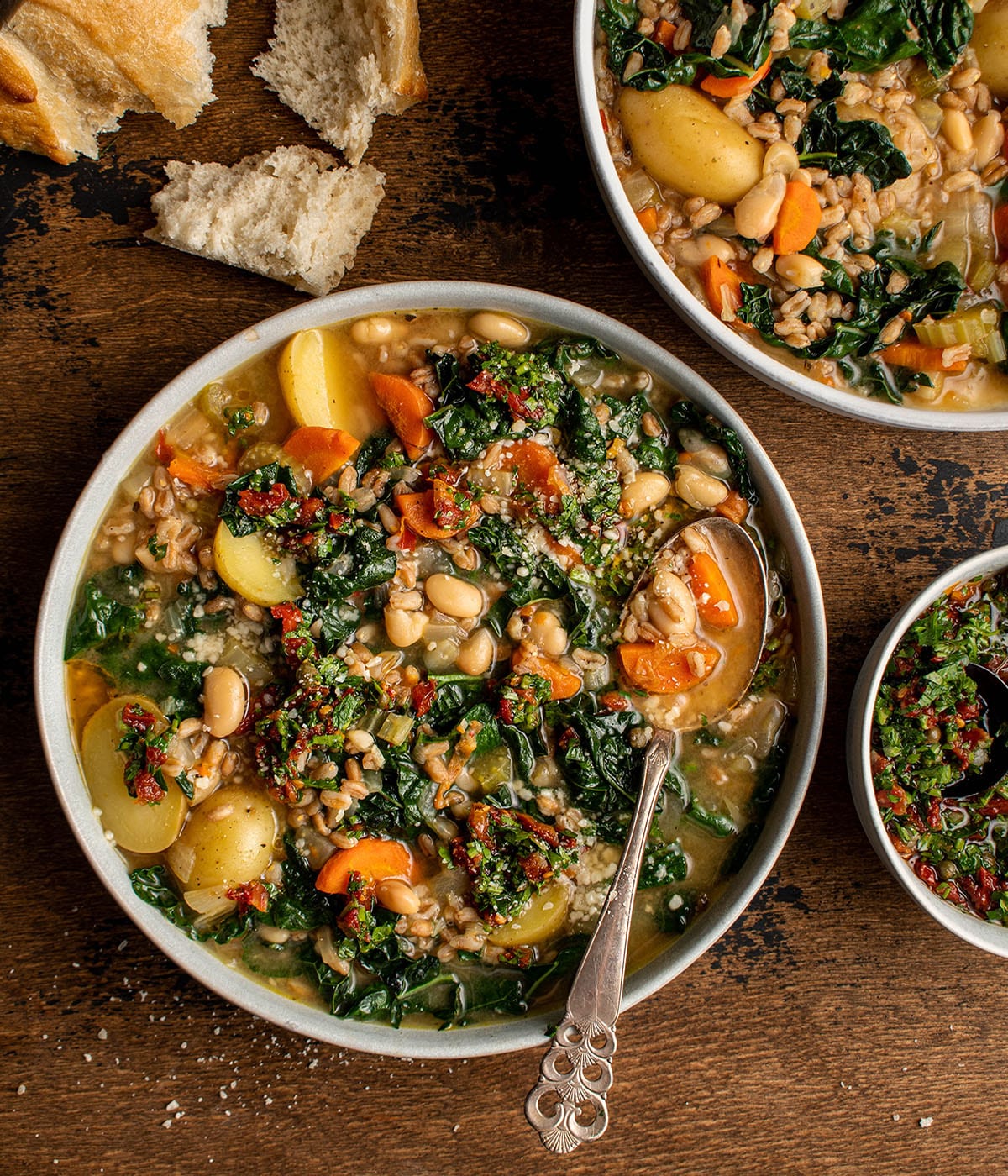 Italian Farro Stew with Sun-Dried Tomato Gremolata - Cherry on my Sundae