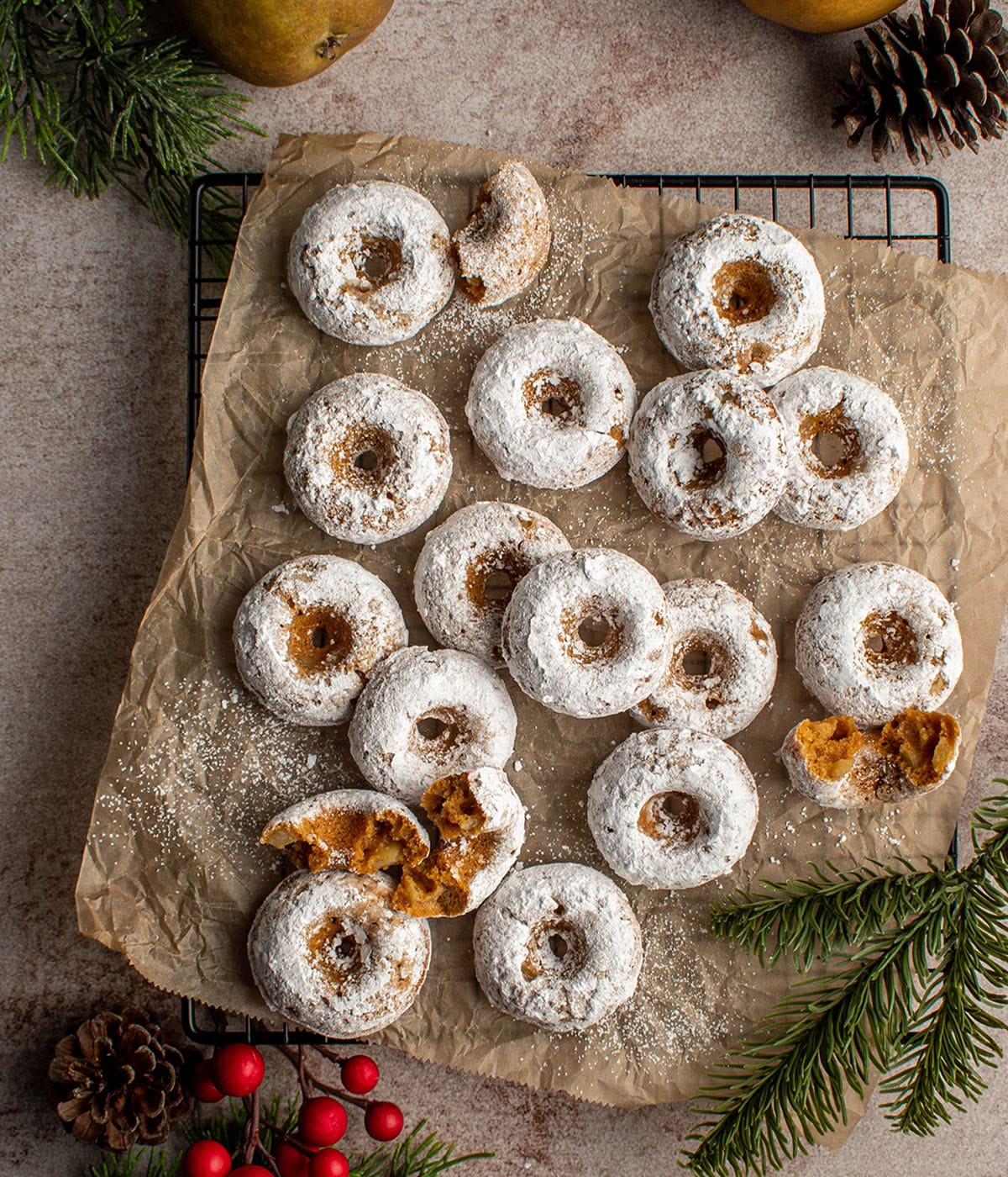 gingerbread pear donuts