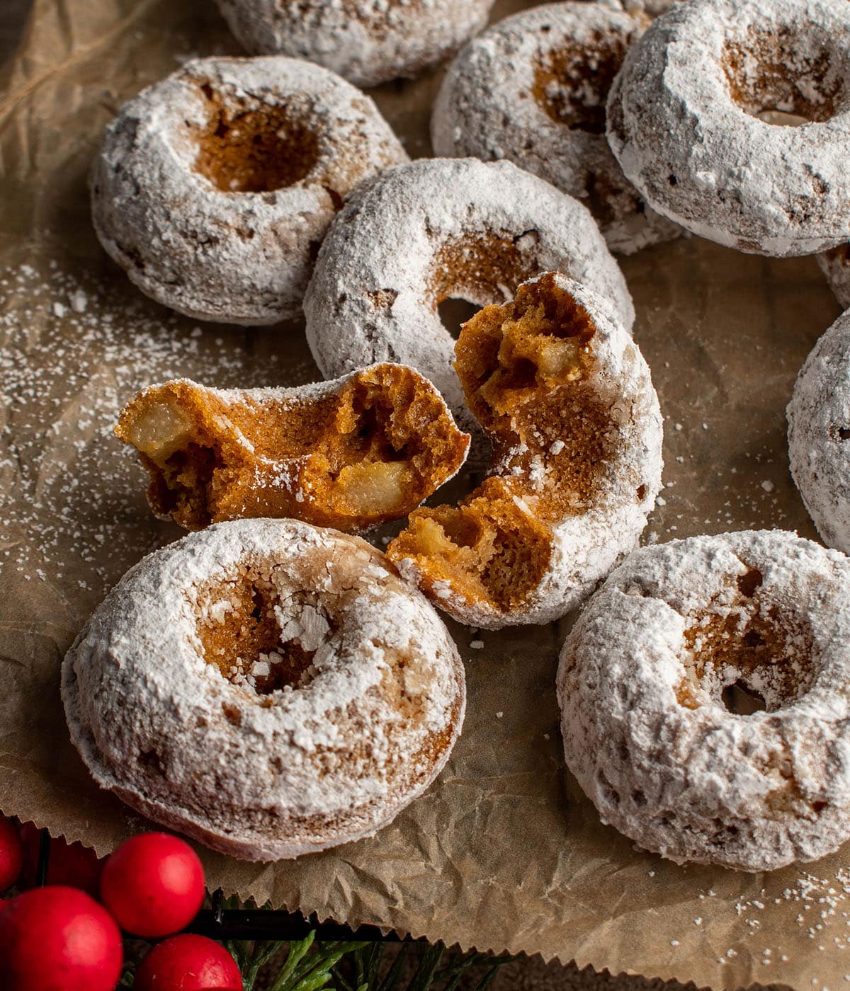 gingerbread pear donuts