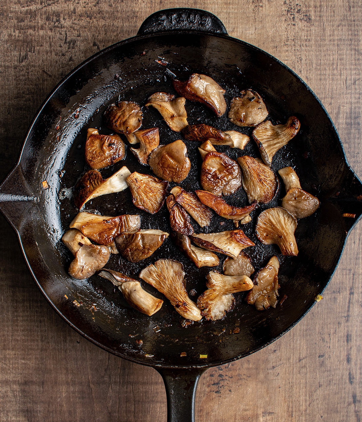 browned mushrooms