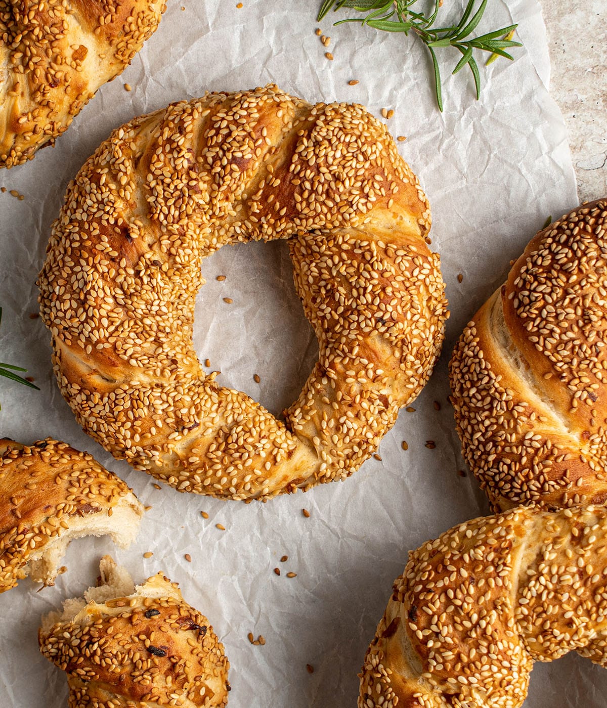 asiago rosemary and onion turkish bagels