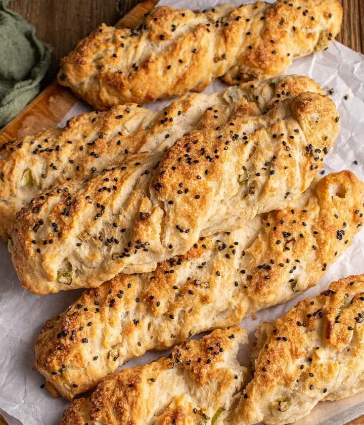 twisted scallion biscuits