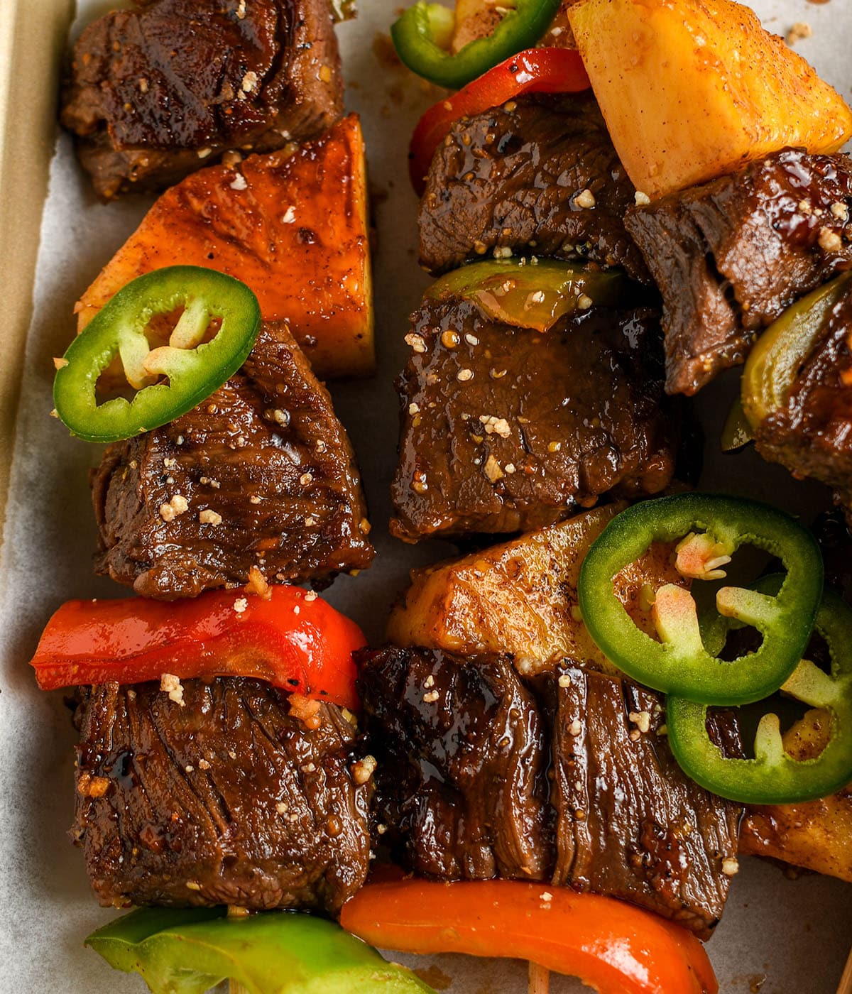 sweet and sour beef kebabs