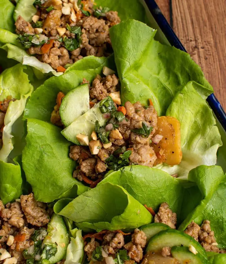 Vietnamese pork lettuce wraps