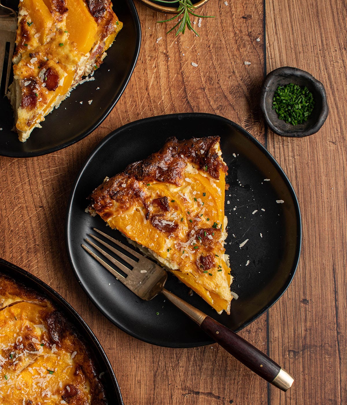 cheesy butternut squash bacon clafoutis