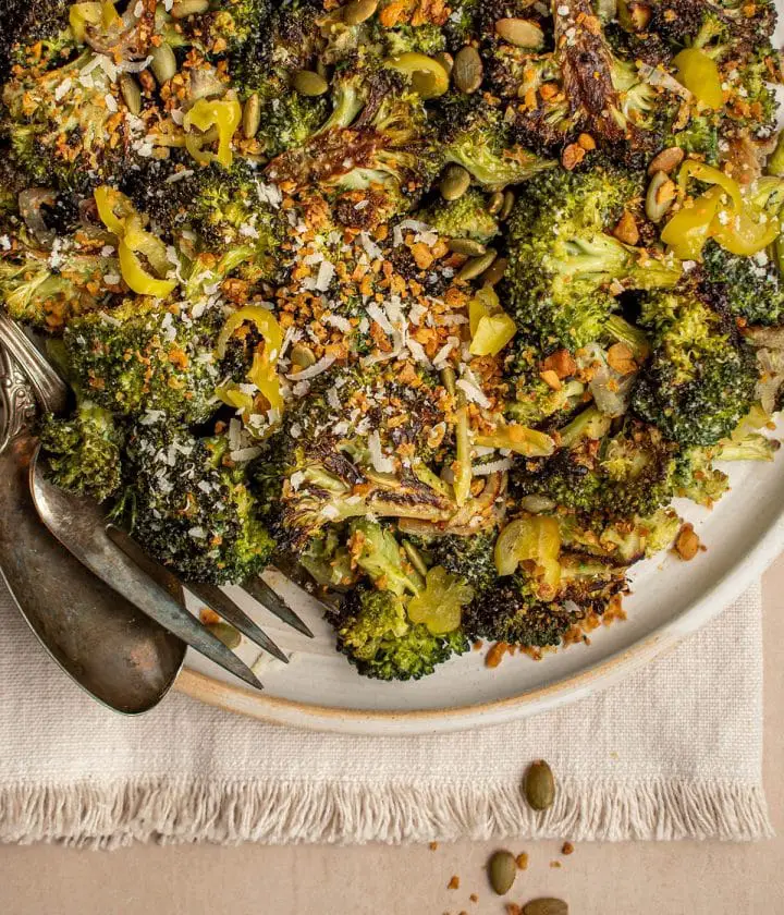 charred broccoli with pesto ranch