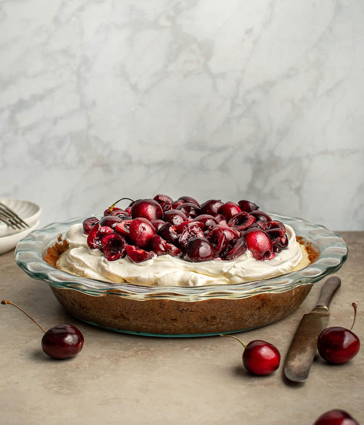 cherry coconut cream pie