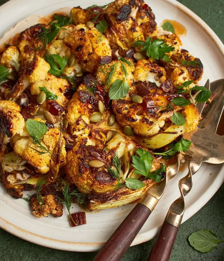 Charred Cauliflower With Pomegranate Tahini Sauce Cherry On My Sundae