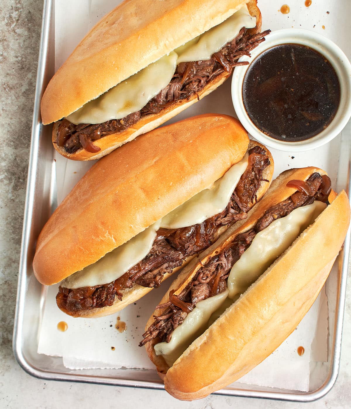 Chinese braised beef dip sandwich