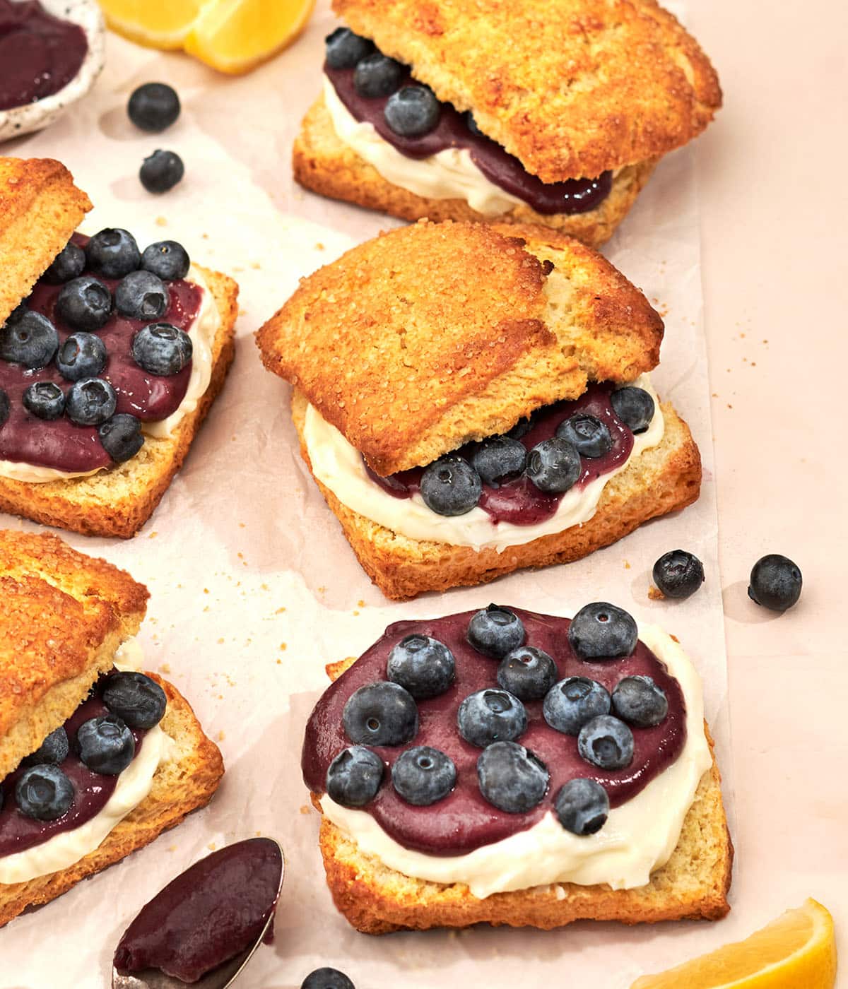 lemon blueberry shortcakes