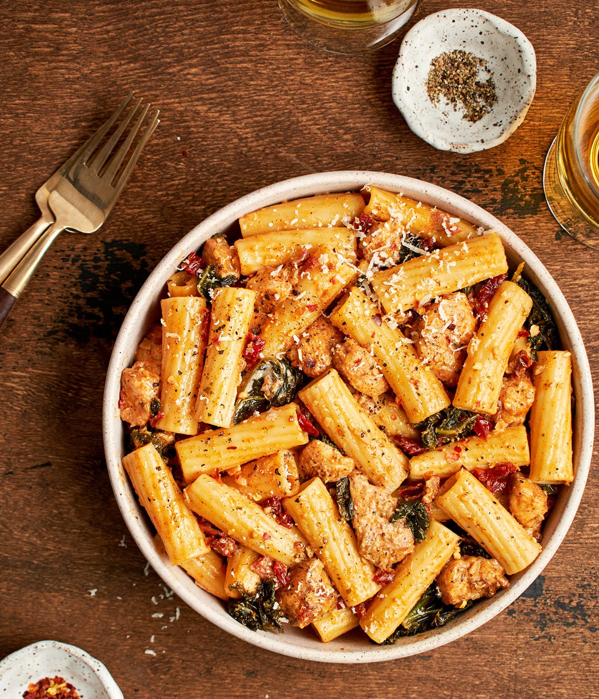 creamy sun-dried tomato pasta